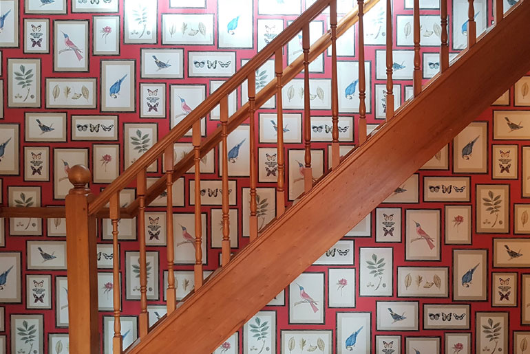 Feature wall on staircase